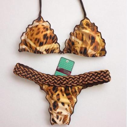 2017 Leopard Print Sexy Two Pieces Swimwear