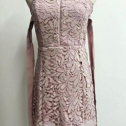 Sexy High Waist Strapless Lace Dres..