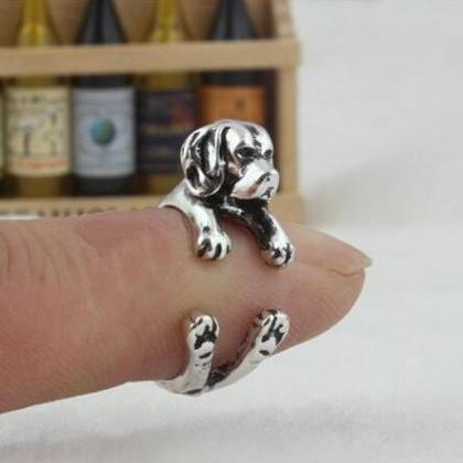 Dog Animal Ring Jewellery - Silver / Black /..