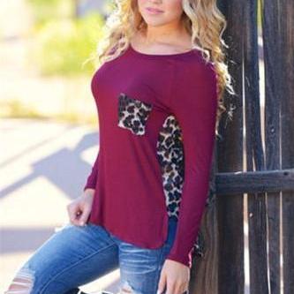 Scoop Lace Patchwork Long Sleeves T-shirt