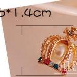 Crown Shape Colorful Rhinestone Stud Earrings