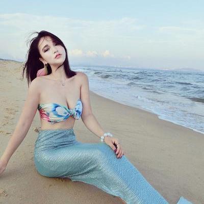 Bohemian Beach Mermaid Slim Irregular Pure Color..