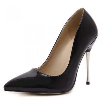 Patent Leather Pointed Toe High Heel Stilettos