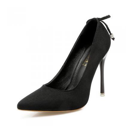 Faux Suede Pointed Toe High Heel Pumps Featuring..
