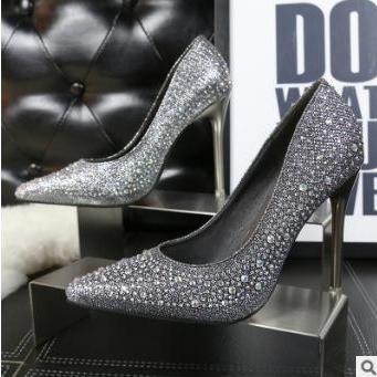 Crystal Pointed Toe Low Cut Stiletto Super High..