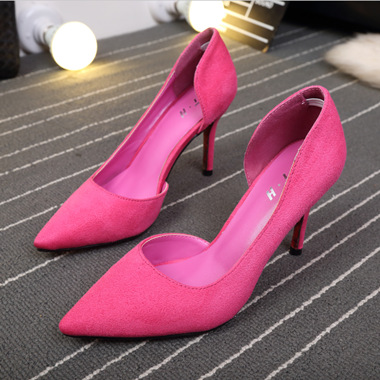 Faux Suede Pointed-Toe High Heel St..