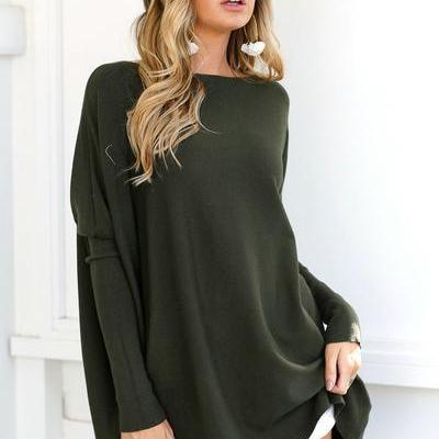 Pure Color Long Sleeves Loose Blouse