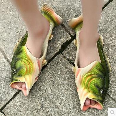 Unique Fish Shape Peep Toe Slippers..