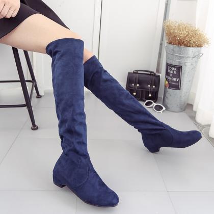 Low Chunky Heels Round Toe Over-knee Long Boots