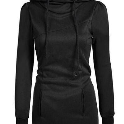 Solid Color Drawstring Hoodie 1