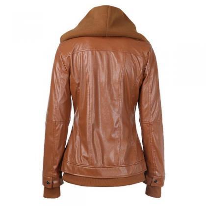 Faux Twinset Pocket Woman Hooded Jacket With..