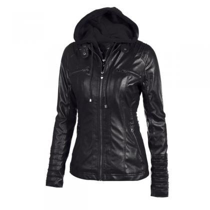 Faux Twinset Pocket Woman Hooded Jacket With..