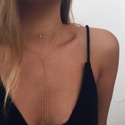 Delicate Gold Beaded Necklace