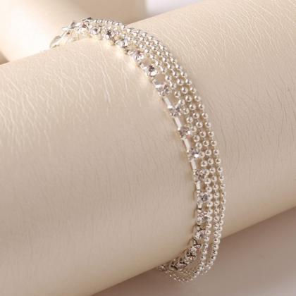 Multilayer Metal Chain Round Bead S..
