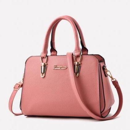 Classic Litchi Pattern Women Handbag