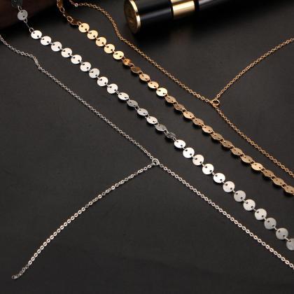 Copper Sequins Tassel Pendant Necklace