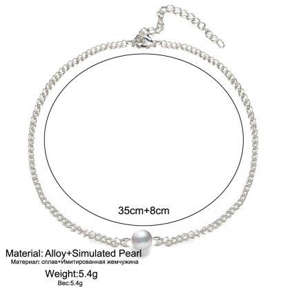 Simple Single Pearl Single Necklace
