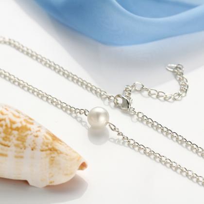 Simple Single Pearl Single Necklace