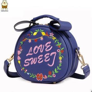 Lovely Circular Embroidery Crossbody Bag