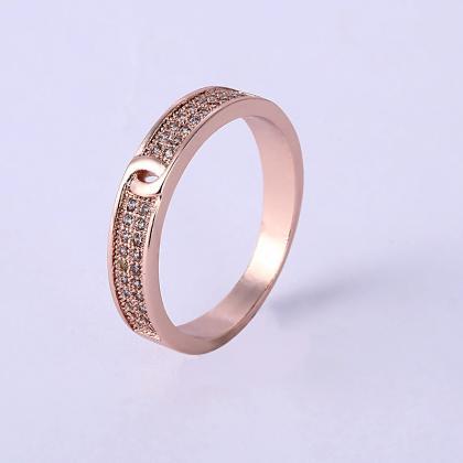 Fashion Gold-plated Copper Lovers Ring