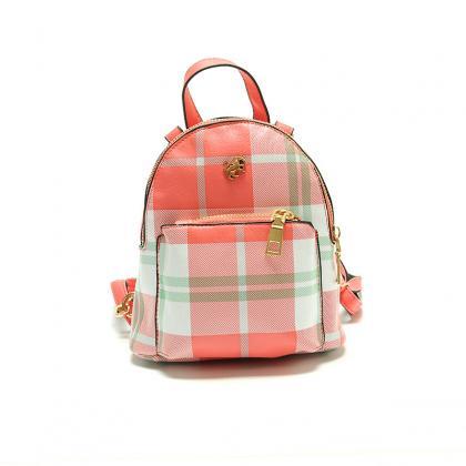 Color Block Mini Pu Backpack
