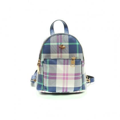 Color Block Mini Pu Backpack