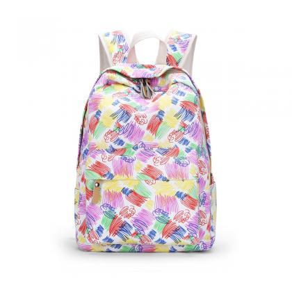 Korea Style Colorful Printing Backpack
