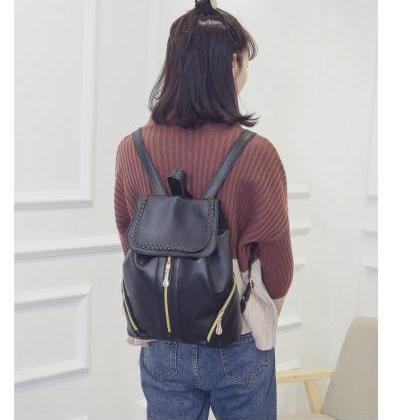 Casual Pu Leather Women Backpack