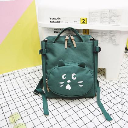 Casual Solid Color Zipper Backpack