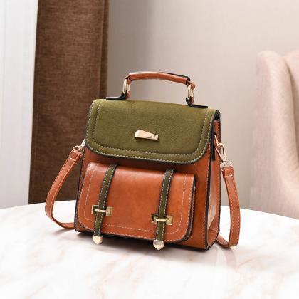Preppy Chic Solid Color Matting Women Backpack