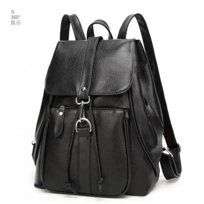 Preppy Chic Solid Color Backpack