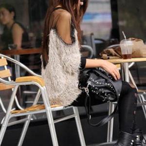 Mesh Patchwork Open Back Loose Sweater