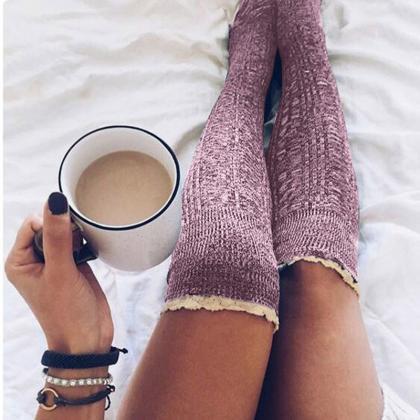 Lace Over-the-knee Heap Socks