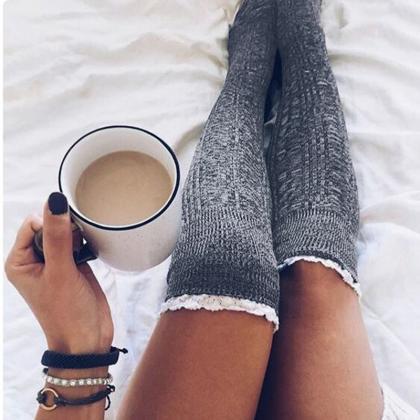 Lace Over-the-knee Heap Socks