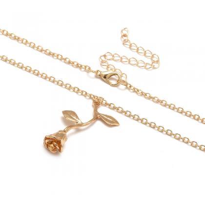 Personality Alloy Rose Necklace