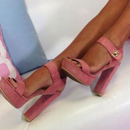 Open Toe Platform Ankle Wrap Super High Chunky..