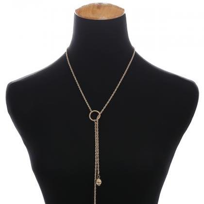 Fashion Pearl Pendant With Long Tassel Necklace