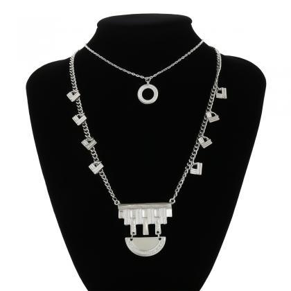 National Wind Alloy Hollow Multilayer Necklace