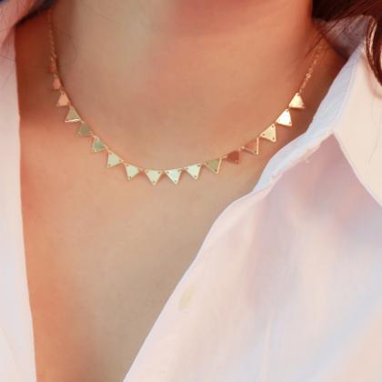 Simple Dainty Minimalist Gold Plated Triangles..