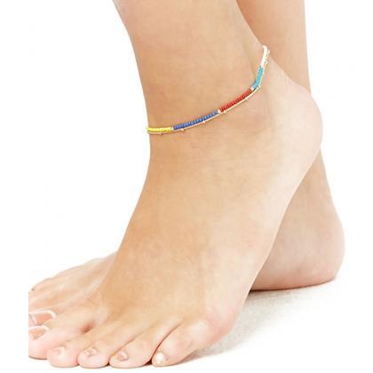 Manual Layer Color Beads Anklets
