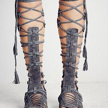 Straps Hollow Out Tassels Flat Gladiator Sandals
