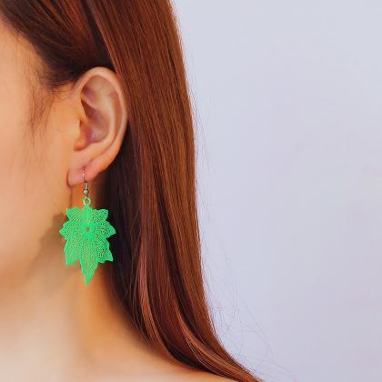 Computer Candy Maple Leaf Earrings