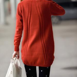Scoop Collar Cotton Women's Sweater