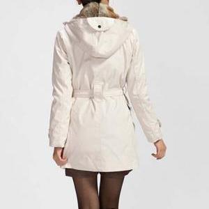 Solid Fleece Zipper Closure Hooded Coat