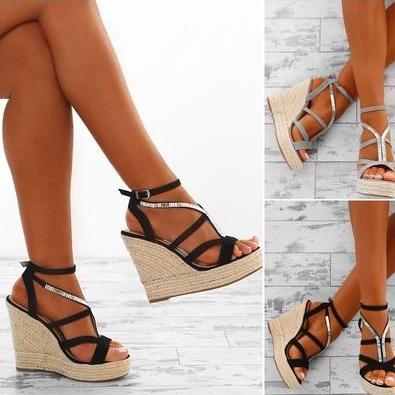 Women Wedge Sandals Simple Style St..