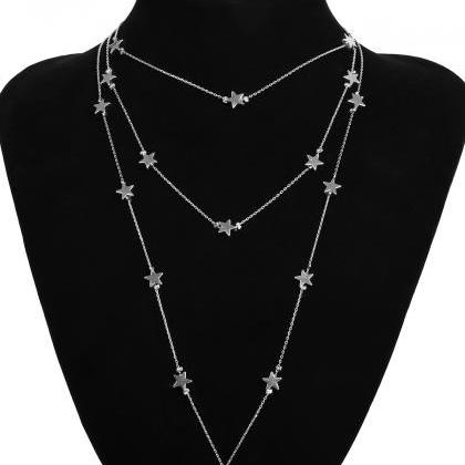 Stylish Star Tassel Multilayer Necklace