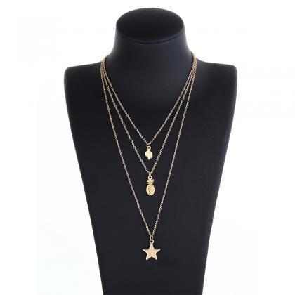 Simple Multi-layer Star Necklace