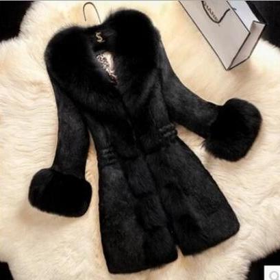 Solid Color Faux Fur Collar Oversized Women Teddy..
