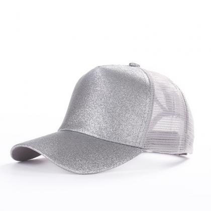 Glitter Ponytail Baseball Cap Women Snapback Hat..