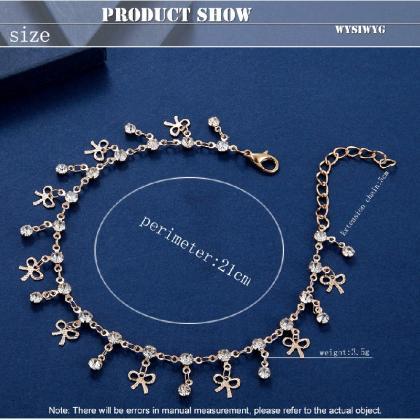Jewelry Fashion Bow Inlaid Zircon Pendant Alloy..